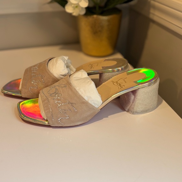 Christian Louboutin Beige Iridescent Women's Shoes - Picture 1 of 7